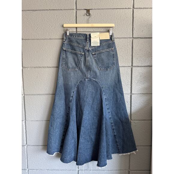 NWT Women's Citizen of Humanity Mina Reworked Denim Skirt in Medium Wash size 24 - Picture 3 of 6